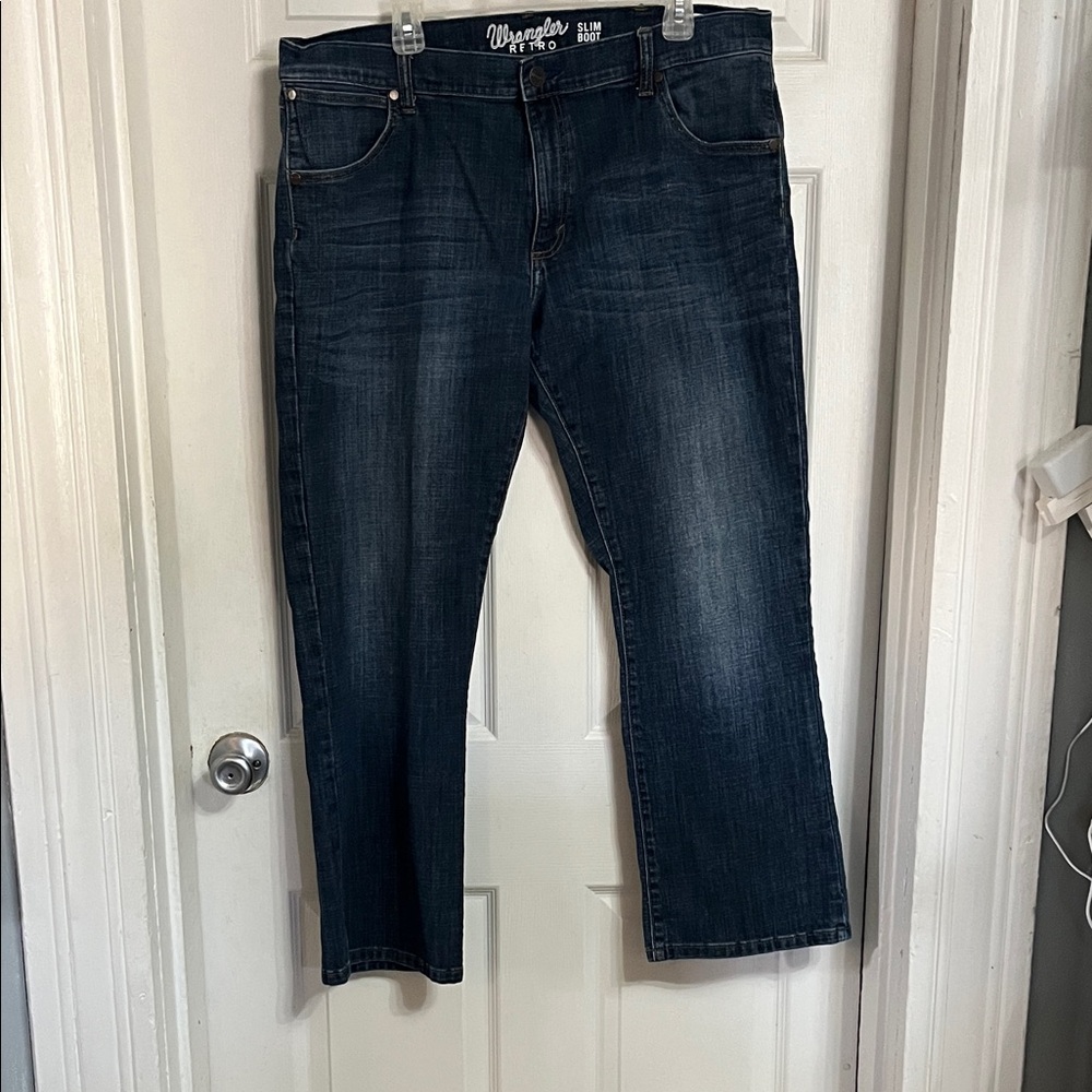 Wrangler Retro Slim Boot Dark Blue Jeans